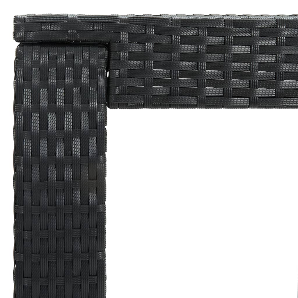Ensemble de bar de jardin 3 pcs avec coussins noir poly rotin