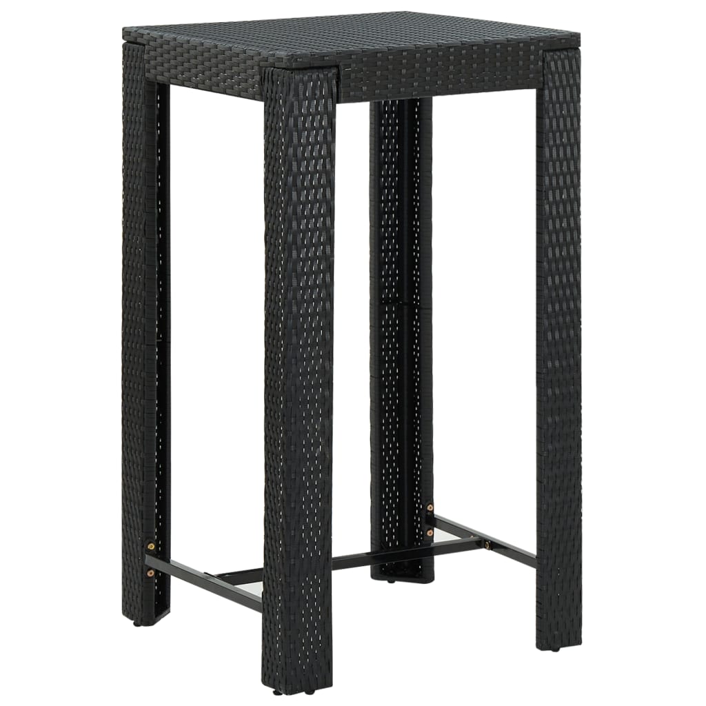 Ensemble de bar de jardin 5 pcs avec coussins noir poly rotin
