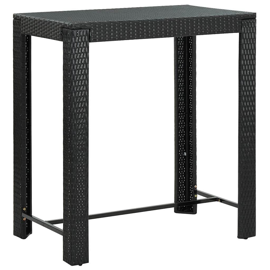 Ensemble de bar de jardin 5 pcs avec coussins noir poly rotin