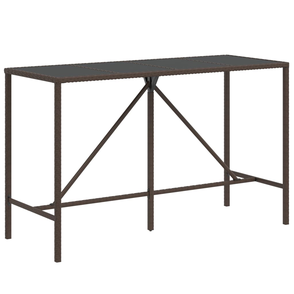 Ensemble de bar de jardin avec coussins 7 pcs marron poly rotin
