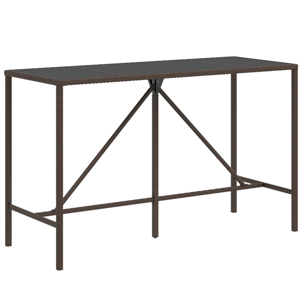 Ensemble de bar de jardin 9 pcs avec coussins marron poly rotin