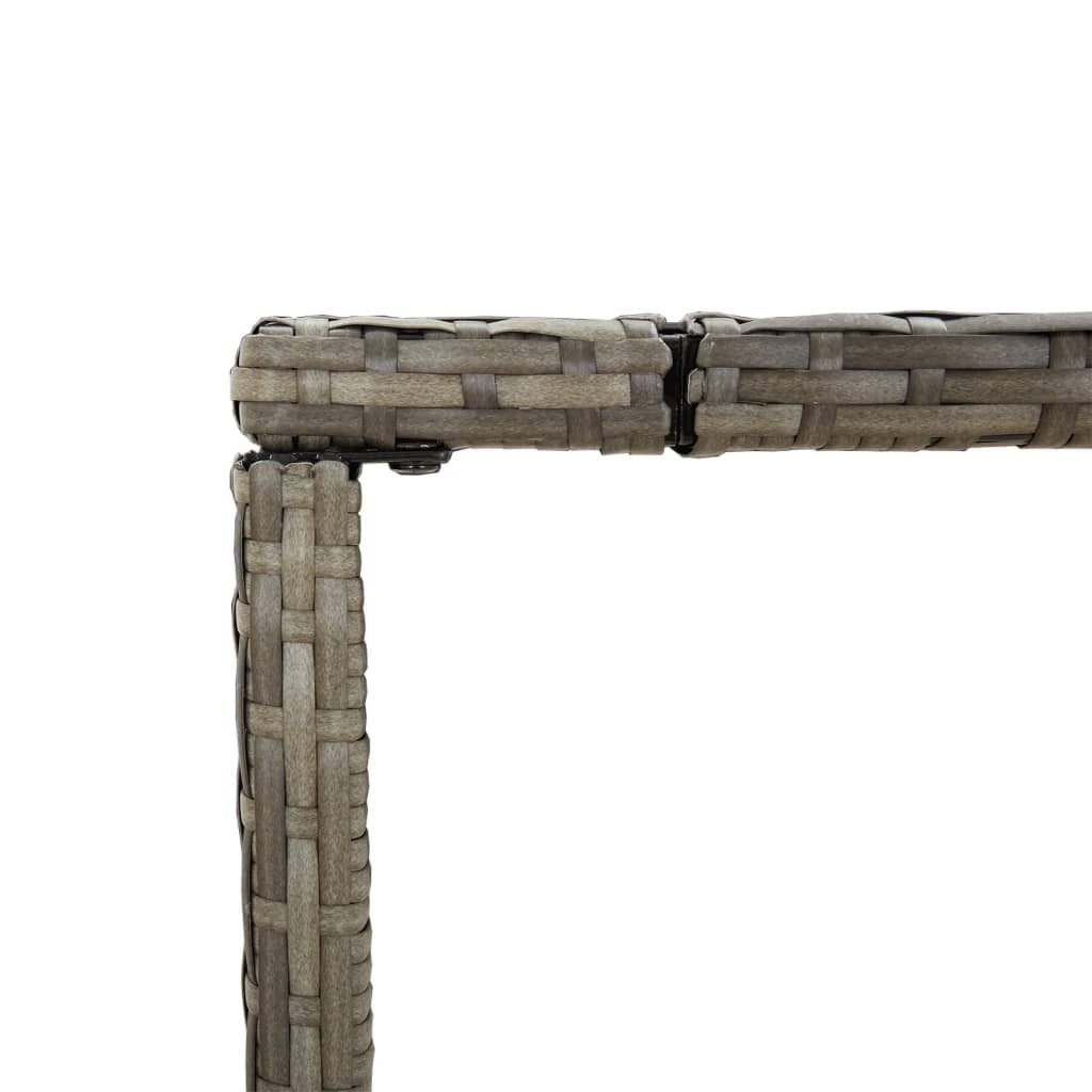 Ensemble de bar de jardin 7 pcs avec coussins gris poly rotin