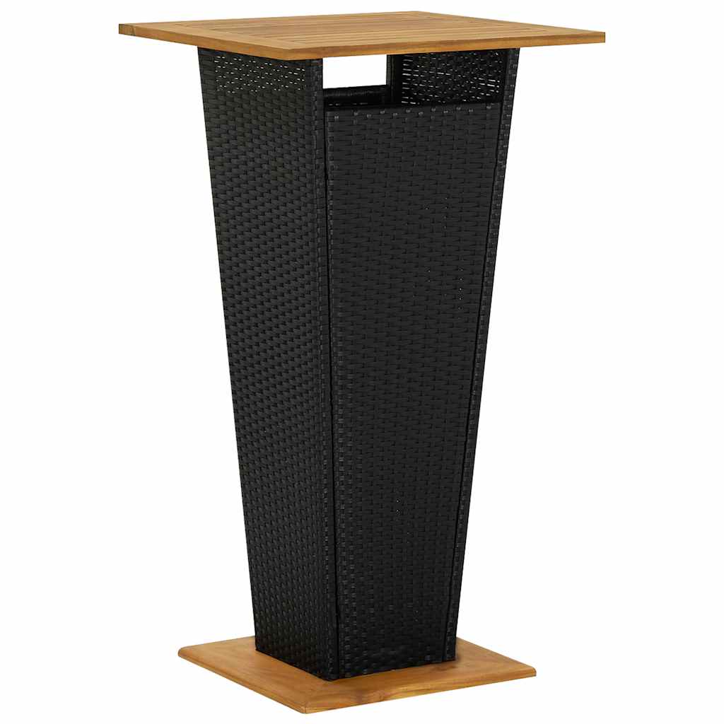 Ensemble de bar de jardin 5 pcs avec coussins noir poly rotin