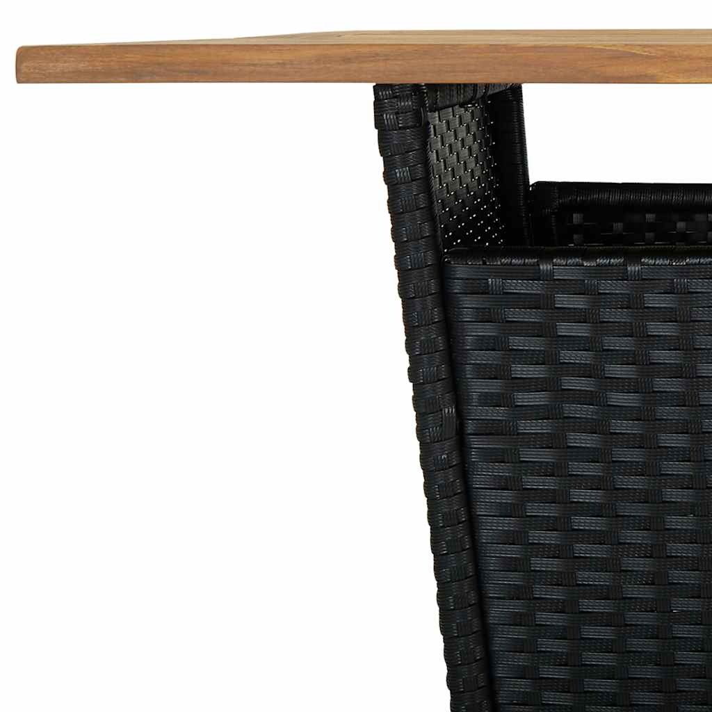 Ensemble de bar de jardin 5 pcs avec coussins noir poly rotin