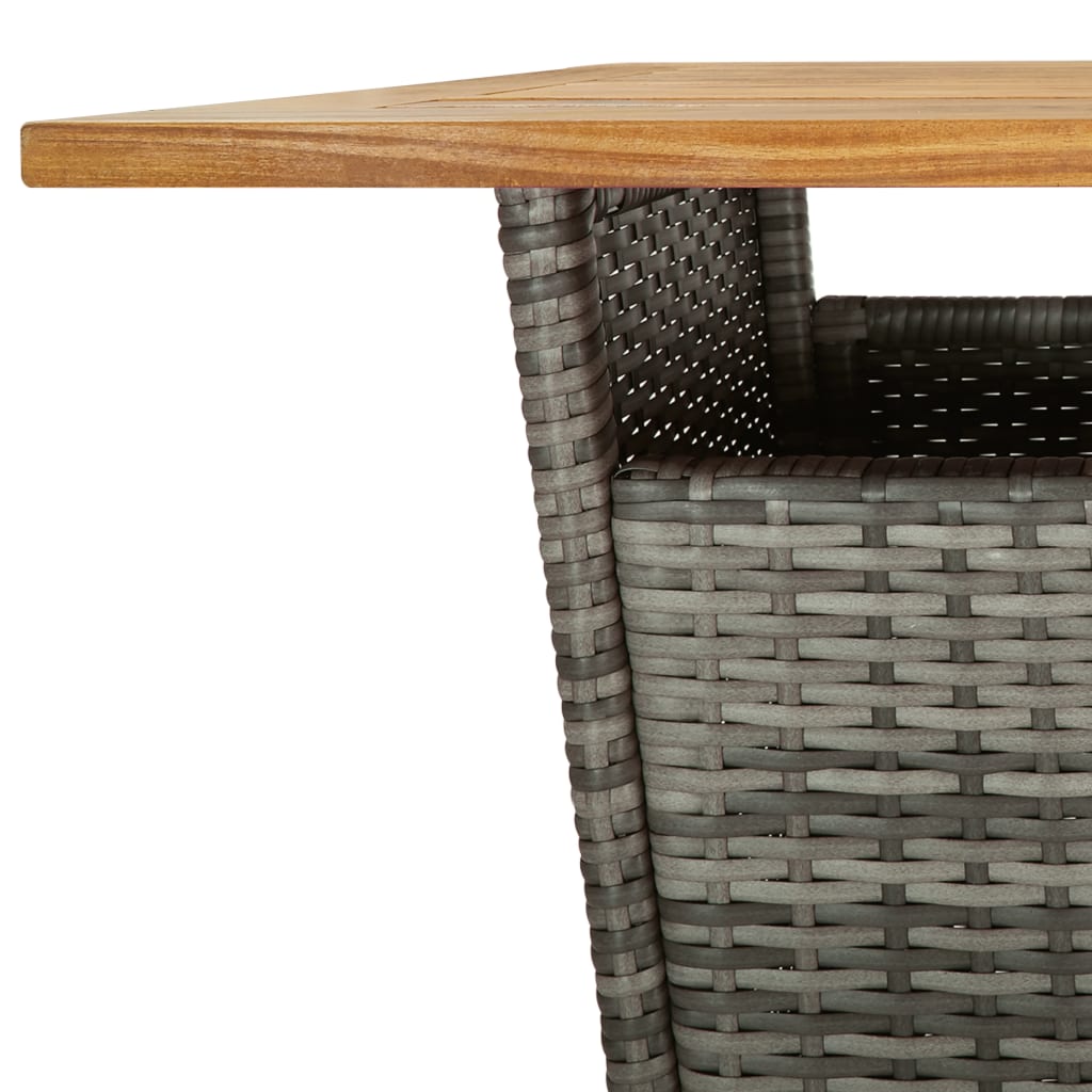 Ensemble de bar de jardin 5 pcs avec coussins gris poly rotin