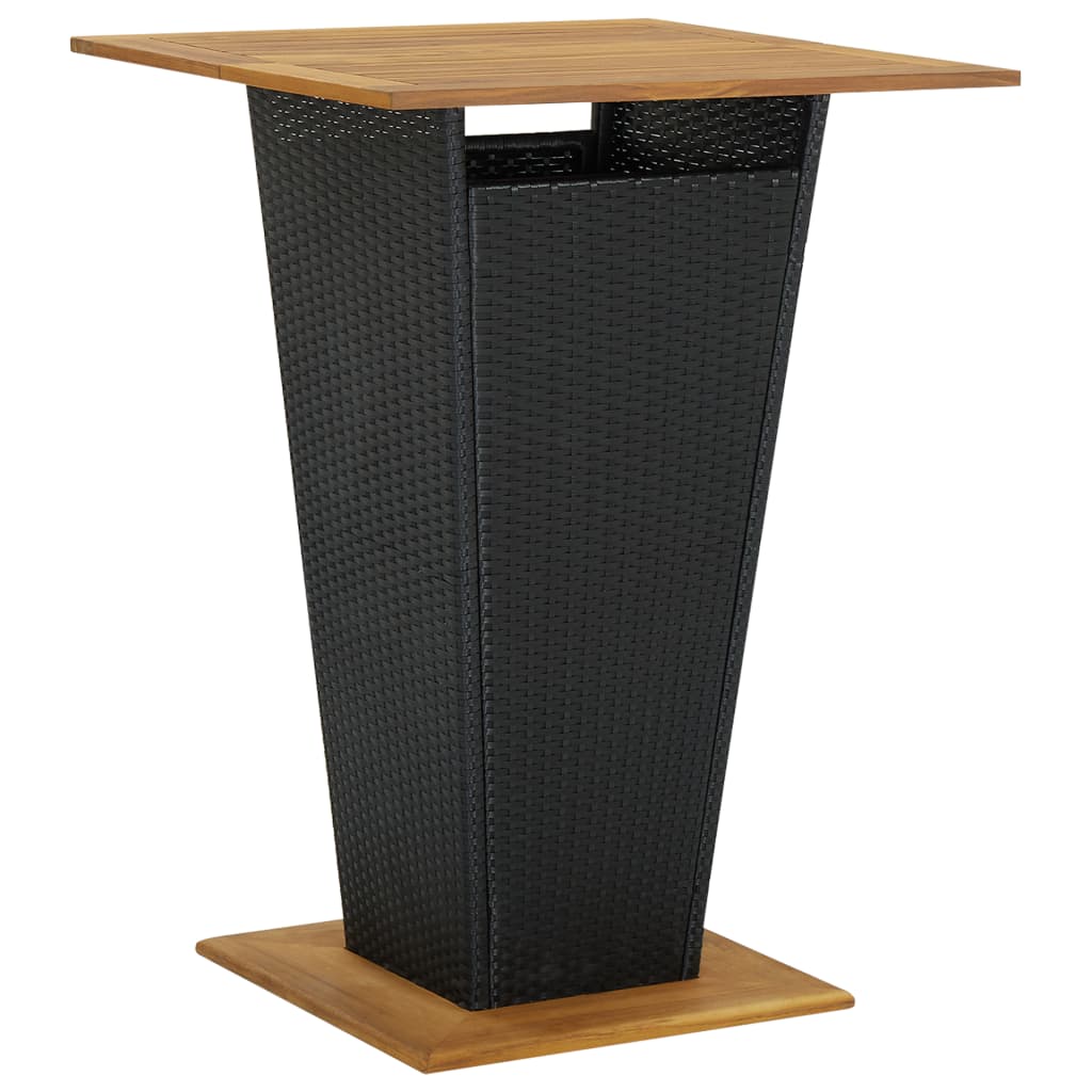 Ensemble de bar de jardin 5 pcs avec coussins noir poly rotin