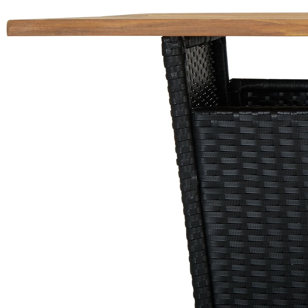 Ensemble de bar de jardin 5 pcs avec coussins noir poly rotin