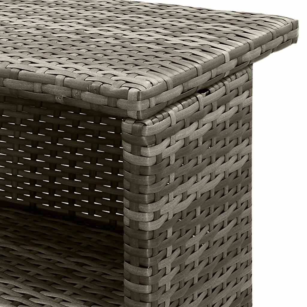 Ensemble de bar de jardin 3 pcs et coussins gris résine tressée