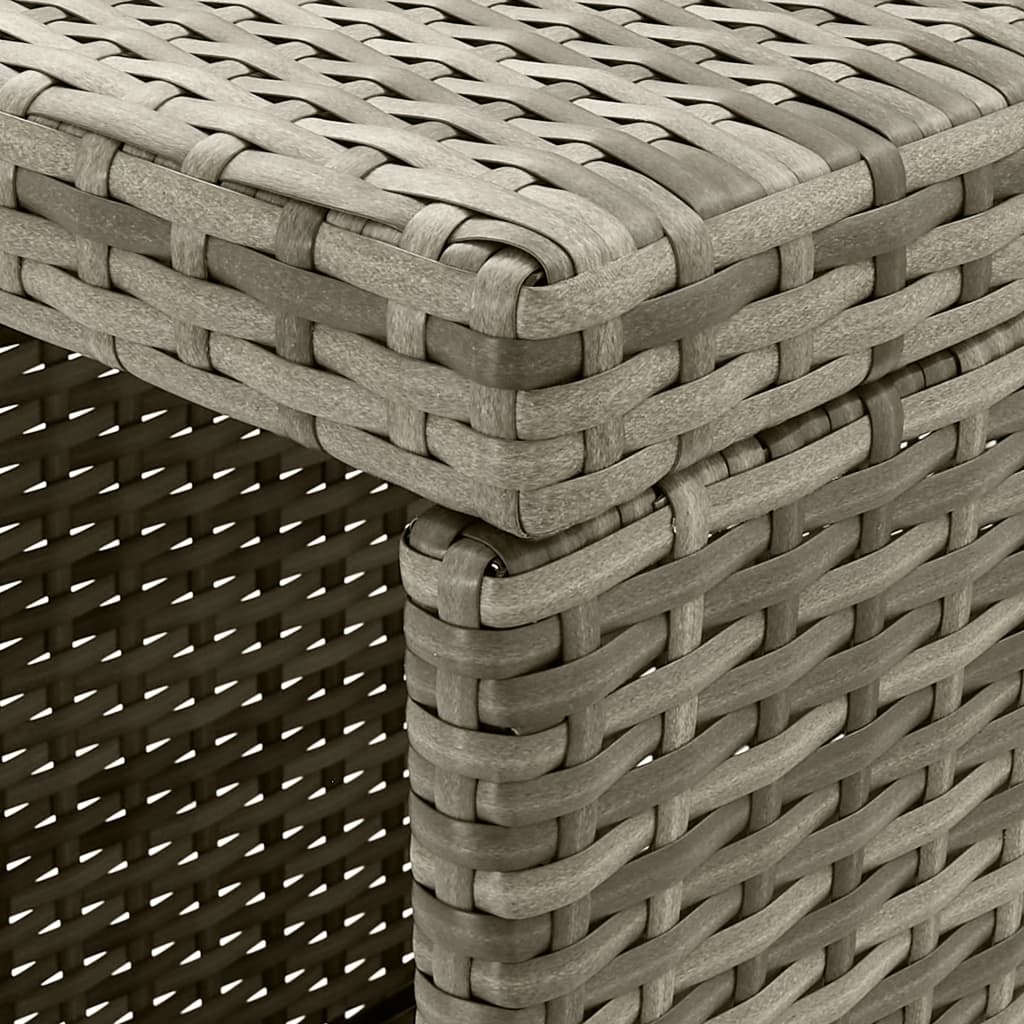 Ensemble de bar de jardin 5 pcs avec coussins gris poly rotin