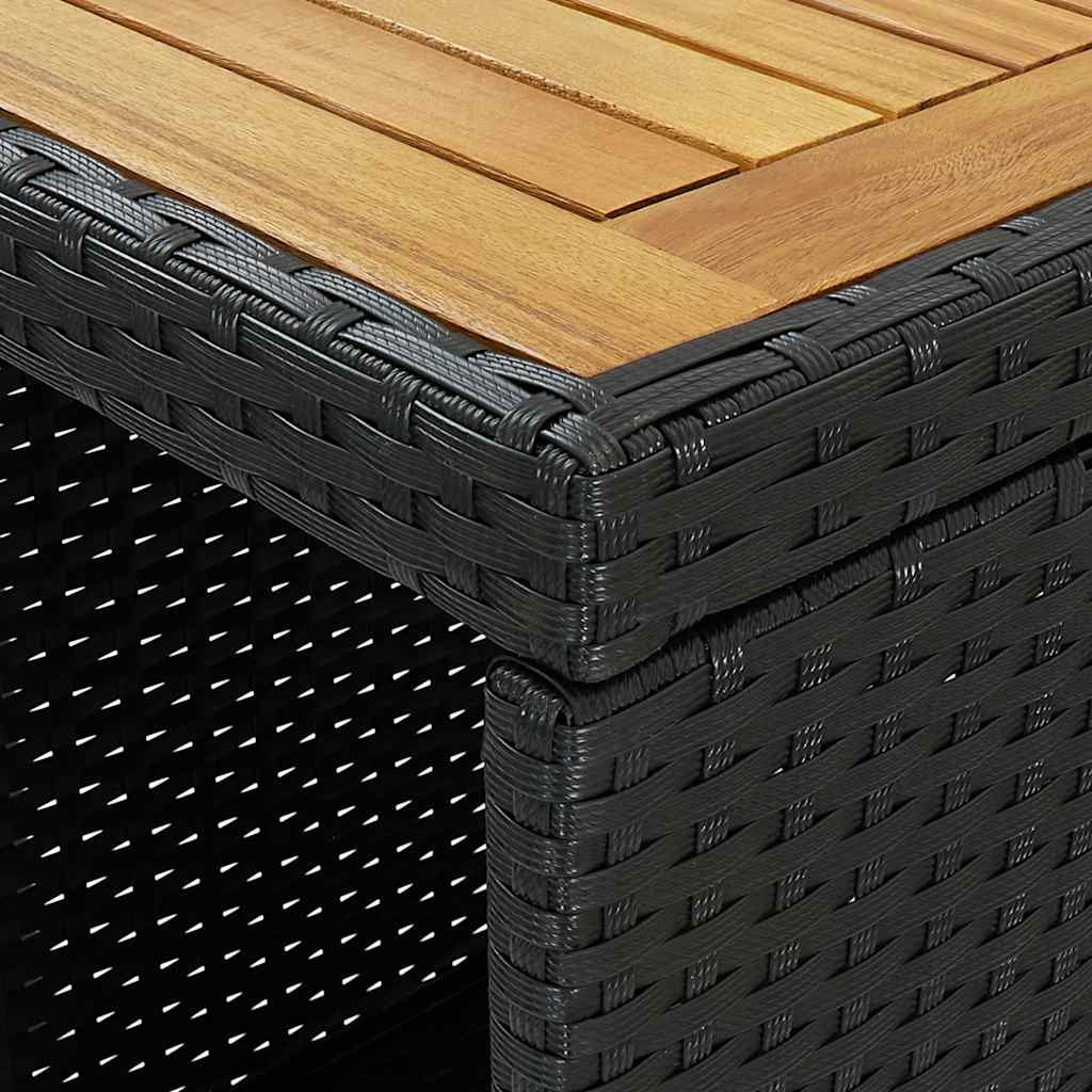 Ensemble de bar de jardin 5 pcs avec coussins noir poly rotin