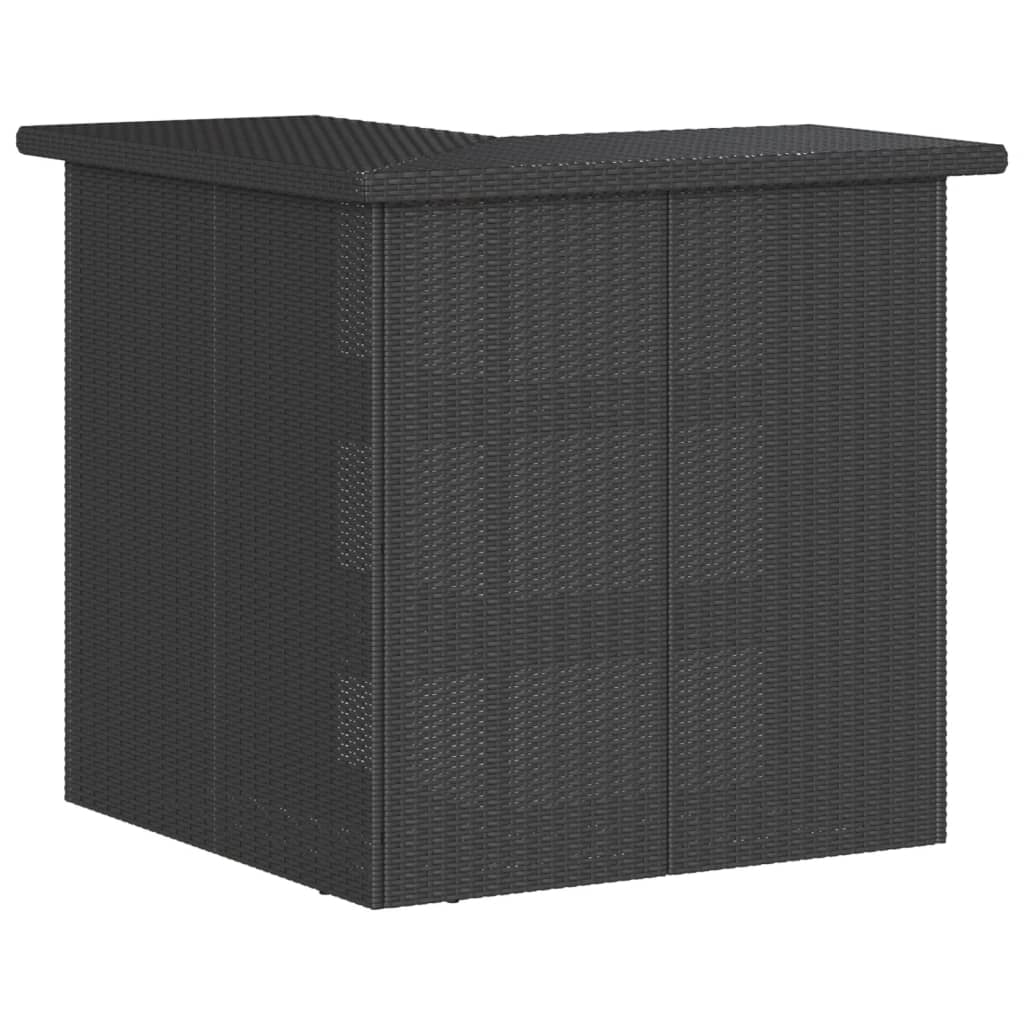 Ensemble de bar de jardin 3 pcs avec coussins noir poly rotin