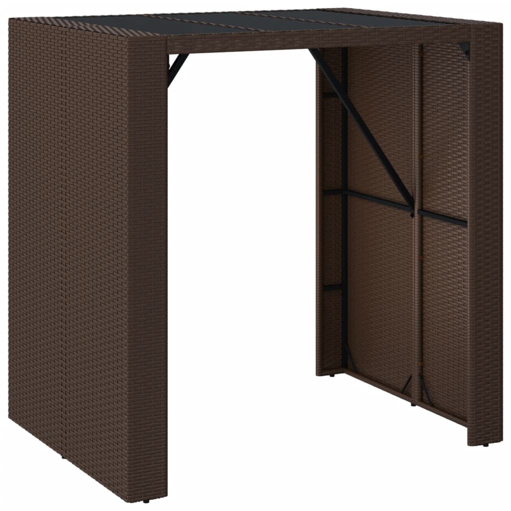 Ensemble de bar de jardin avec coussins 5 pcs marron poly rotin