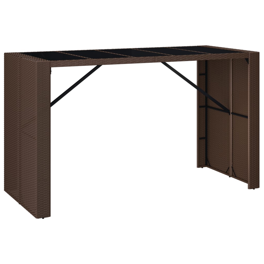 Ensemble de bar de jardin 9 pcs avec coussins marron poly rotin
