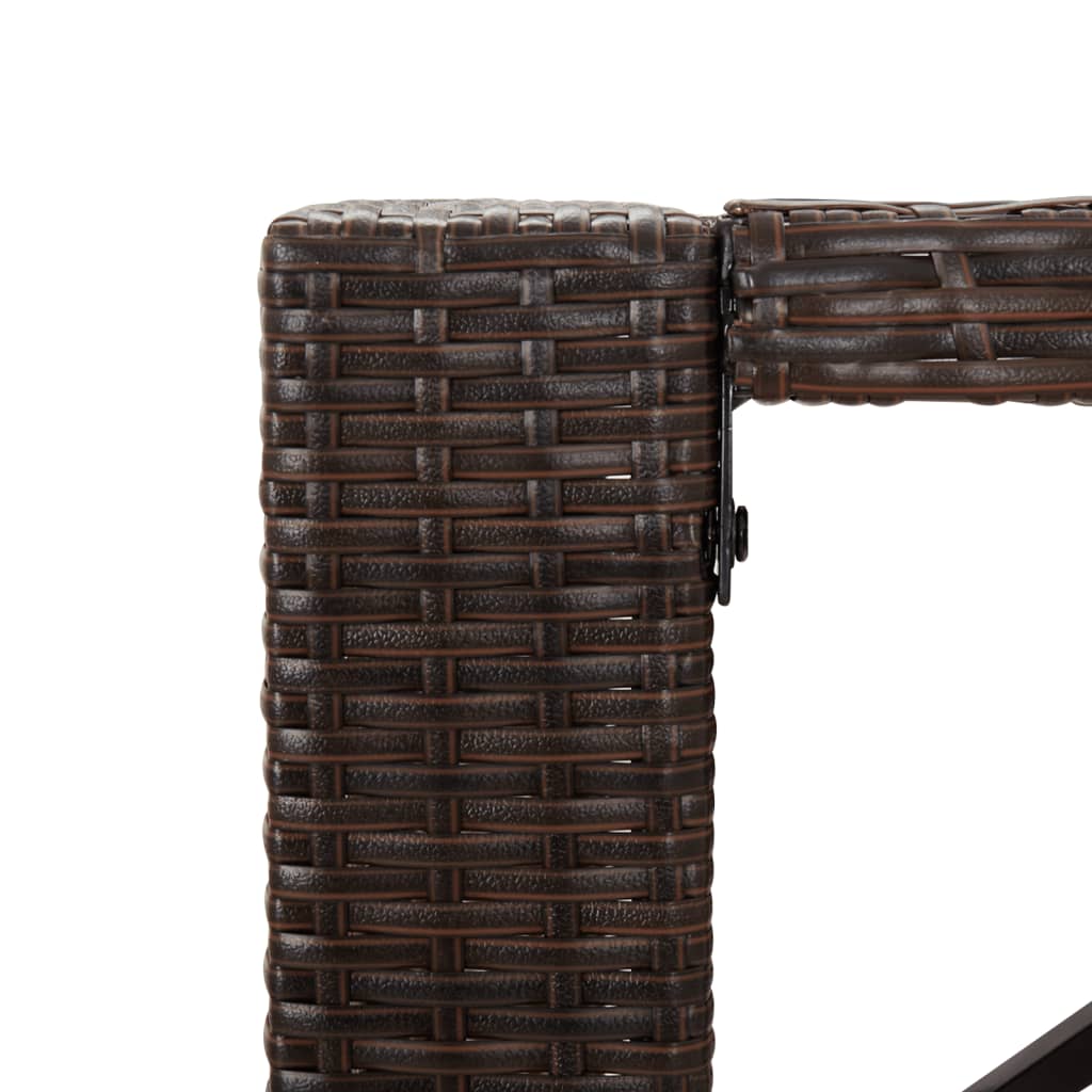 Ensemble de bar de jardin 9 pcs avec coussins marron poly rotin