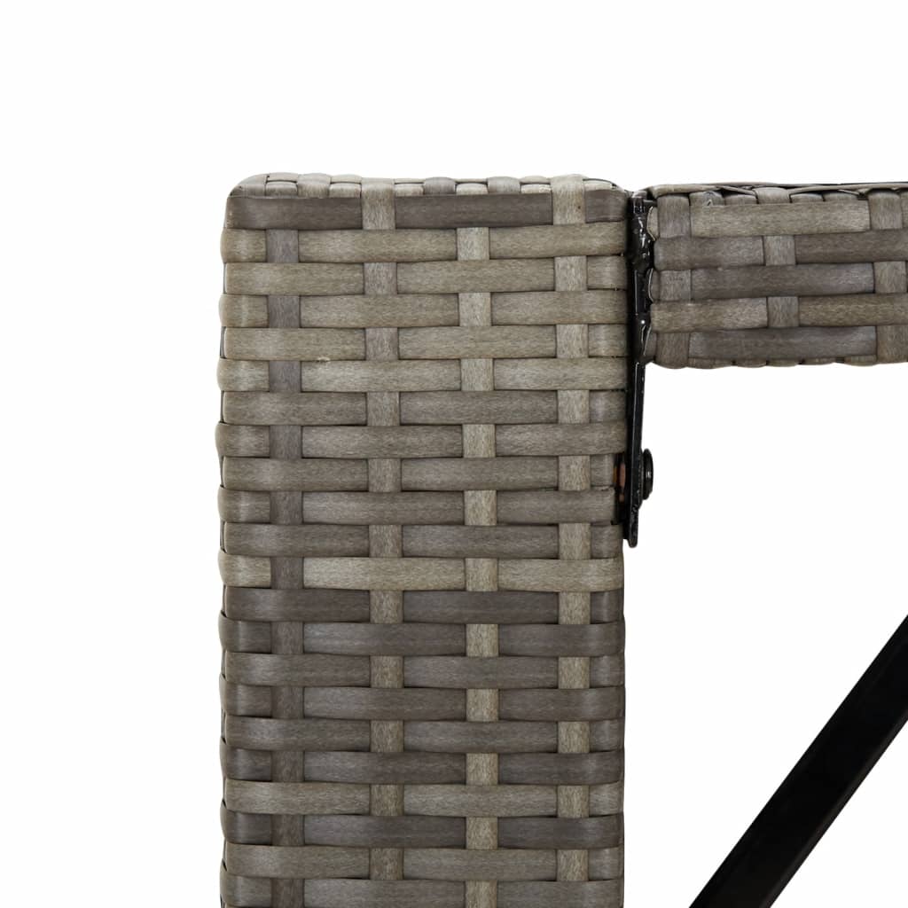 Ensemble de bar de jardin 9 pcs avec coussins gris poly rotin