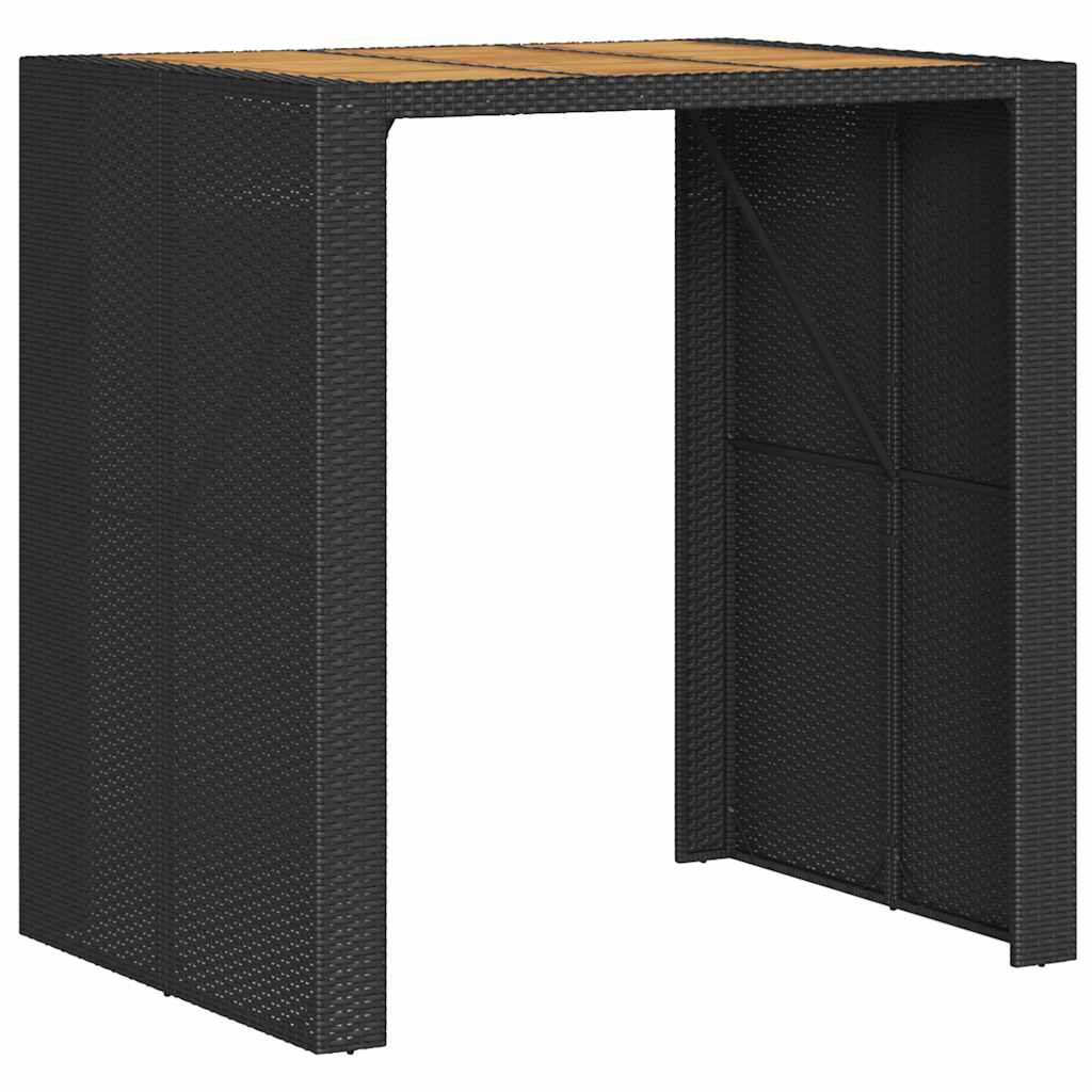Ensemble de bar de jardin 5 pcs avec coussins noir poly rotin