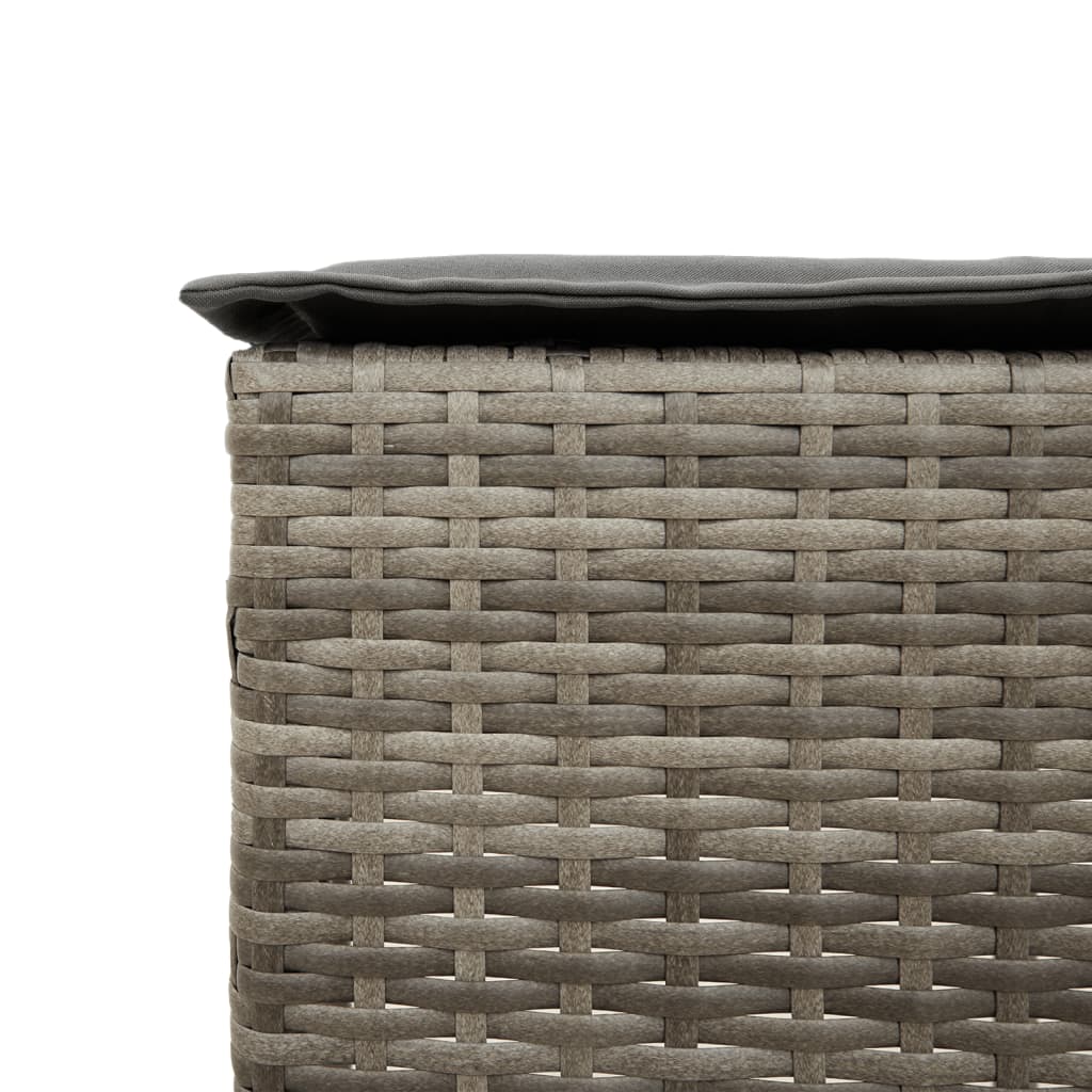 Ensemble de bar de jardin 5 pcs avec coussins gris poly rotin