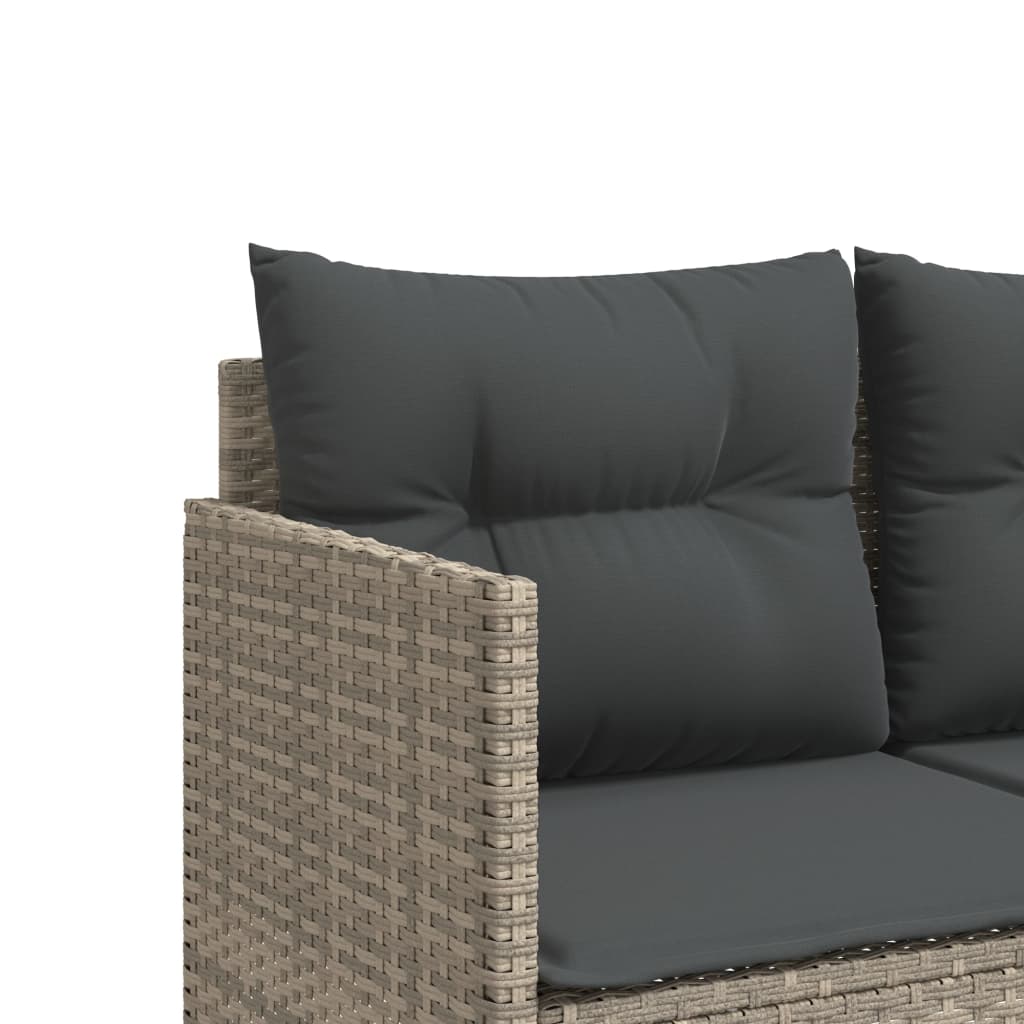Salon de jardin 5 pcs avec coussins gris clair résine tressée