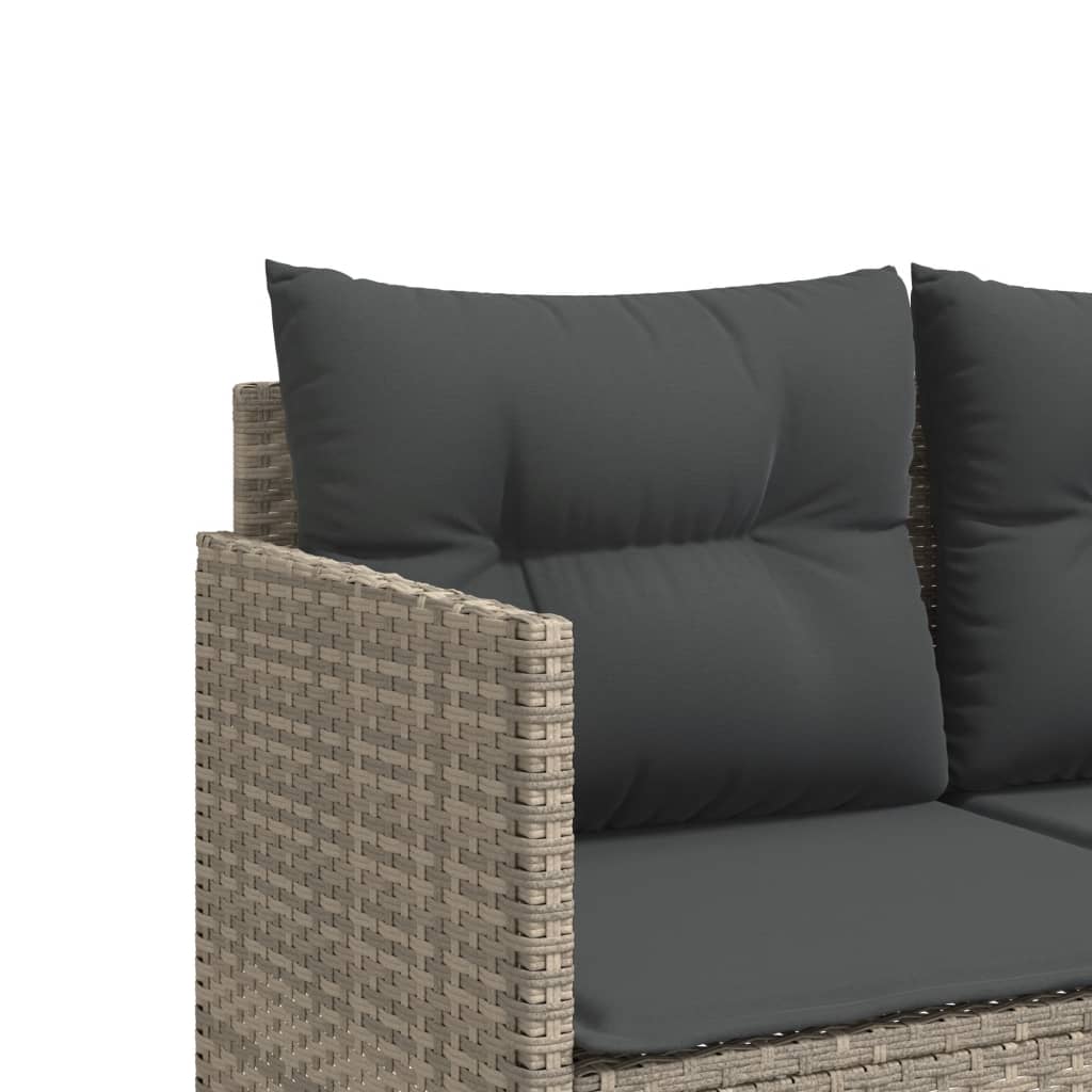 Salon de jardin 5 pcs avec coussins gris clair résine tressée