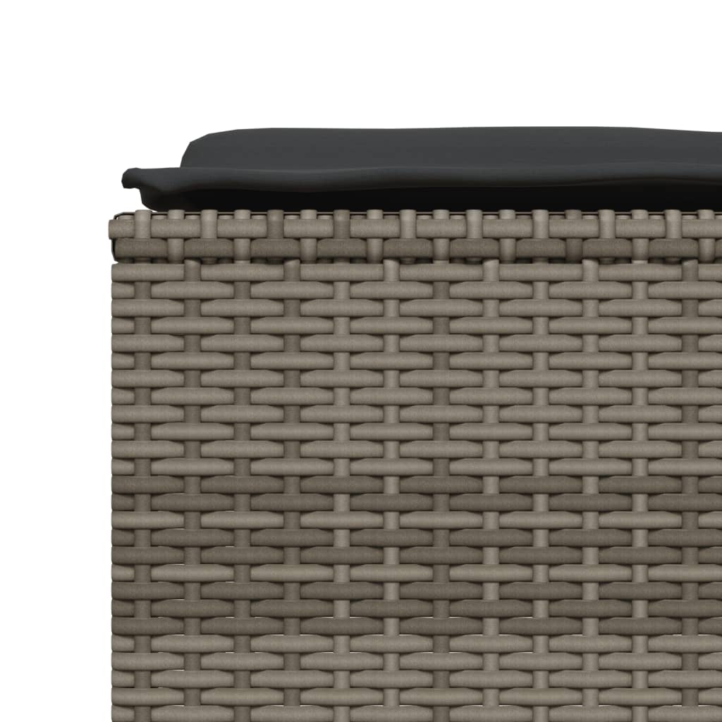 Salon de jardin 5 pcs avec coussins gris résine tressée