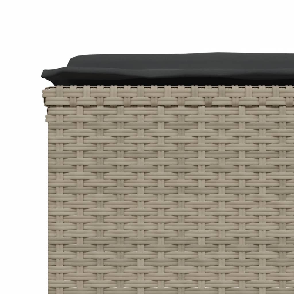 Salon de jardin 5 pcs avec coussins gris clair résine tressée