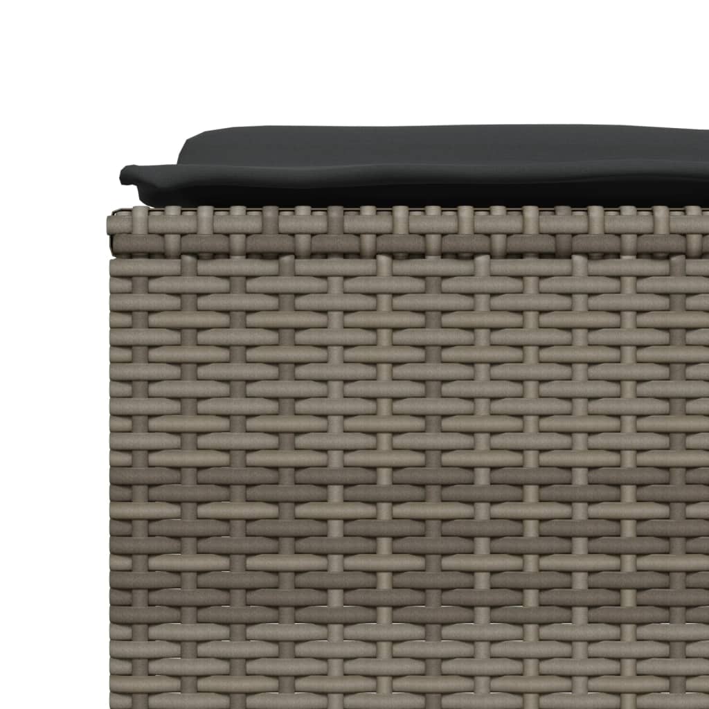 Salon de jardin 5 pcs avec coussins gris résine tressée