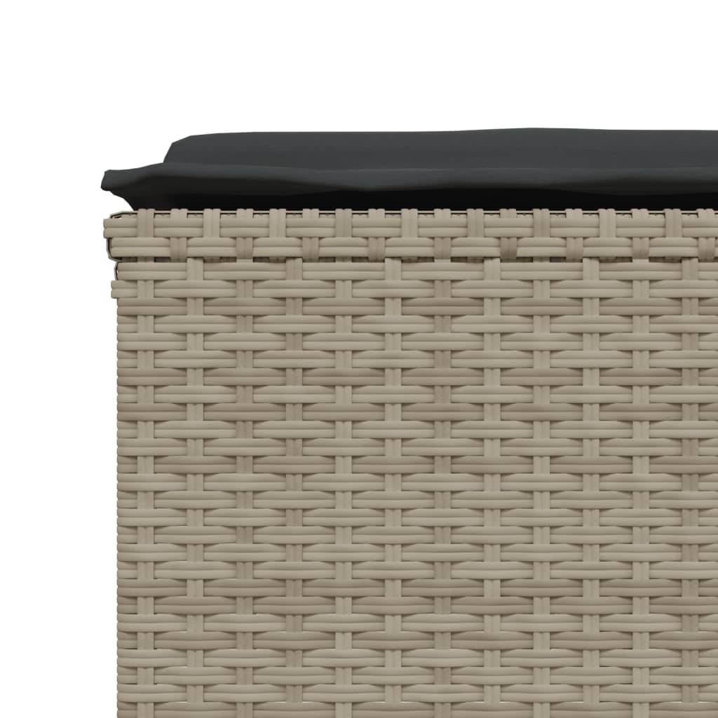 Salon de jardin 5 pcs avec coussins gris clair résine tressée