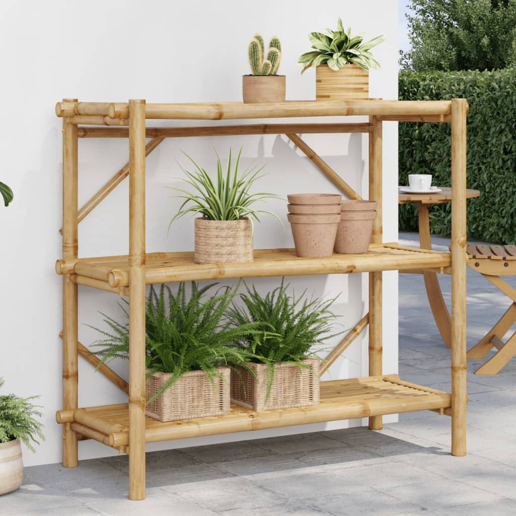 Étagère à 3 niveaux 100x40x90 cm bambou - XIOS