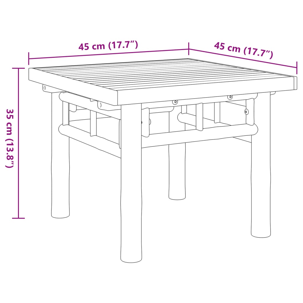 Table basse 45x45x35 cm bambou - XIOS