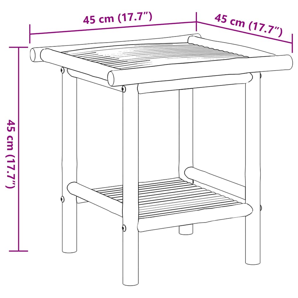 Table basse 45x45x45 cm bambou - XIOS