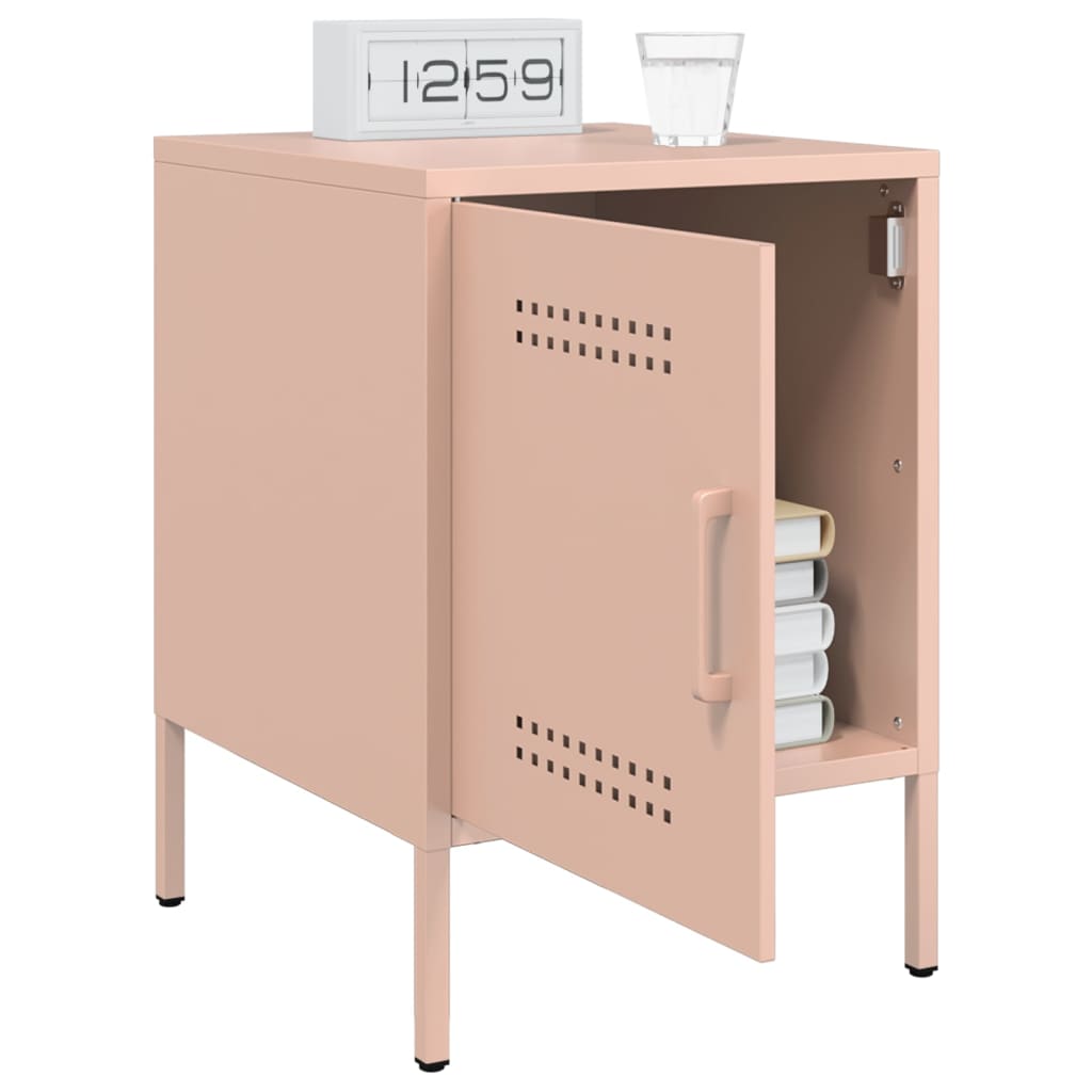 Tables de chevet 2 pcs rose 36x39x50,5 cm acier - XIOS