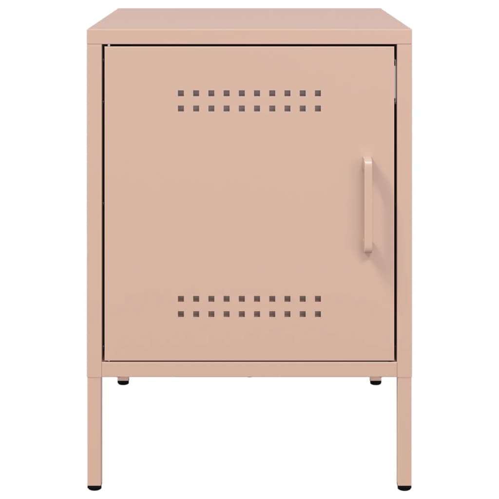 Tables de chevet 2 pcs rose 36x39x50,5 cm acier - XIOS