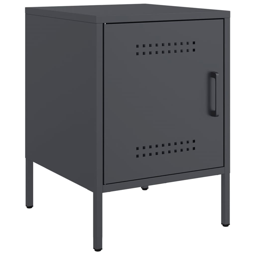 Tables de chevet 2 pcs anthracite 36x39x50,5 cm acier
