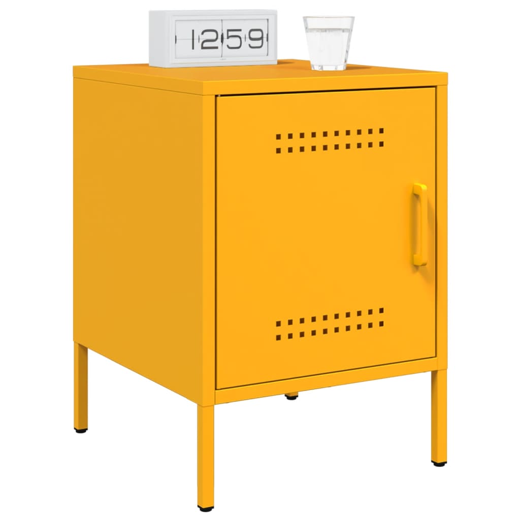 Tables de chevet 2 pcs jaune moutarde 36x39x50,5 cm acier - XIOS