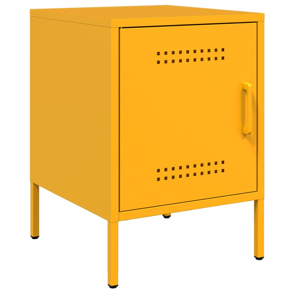 Tables de chevet 2 pcs jaune moutarde 36x39x50,5 cm acier - XIOS