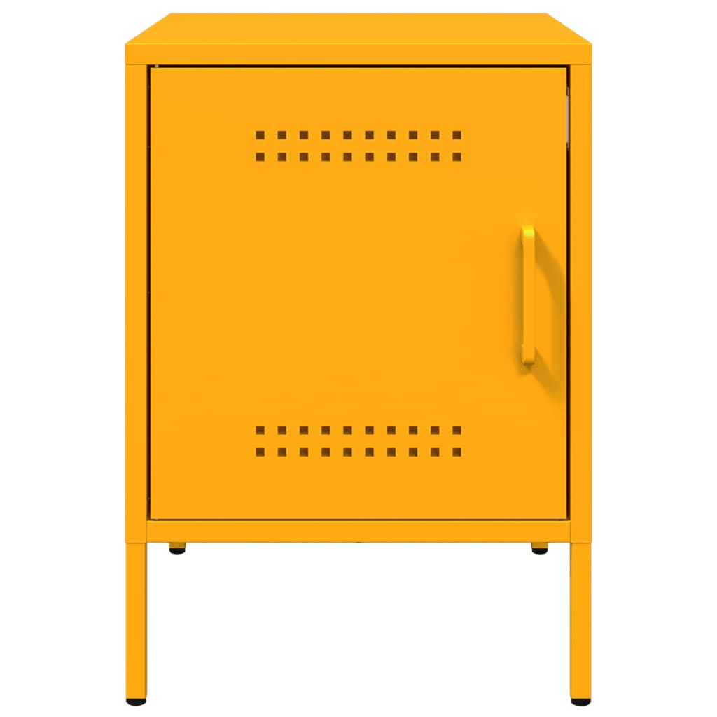 Tables de chevet 2 pcs jaune moutarde 36x39x50,5 cm acier - XIOS