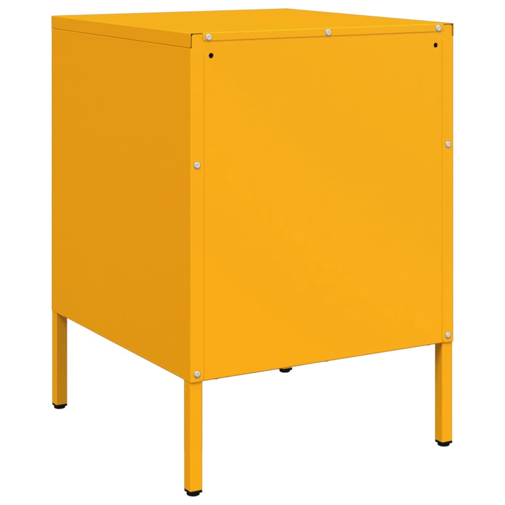 Tables de chevet 2 pcs jaune moutarde 36x39x50,5 cm acier - XIOS