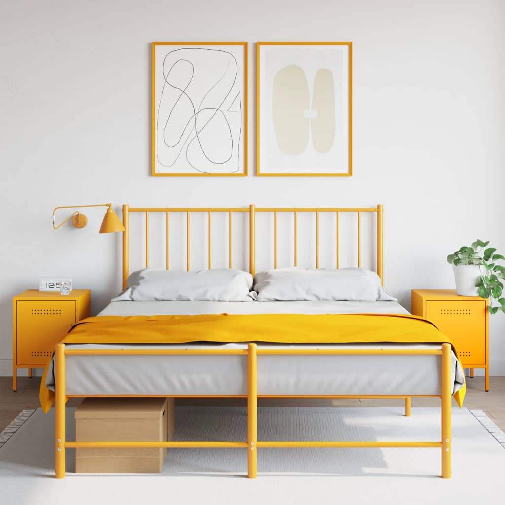 Tables de chevet 2 pcs jaune moutarde 36x39x50,5 cm acier - XIOS