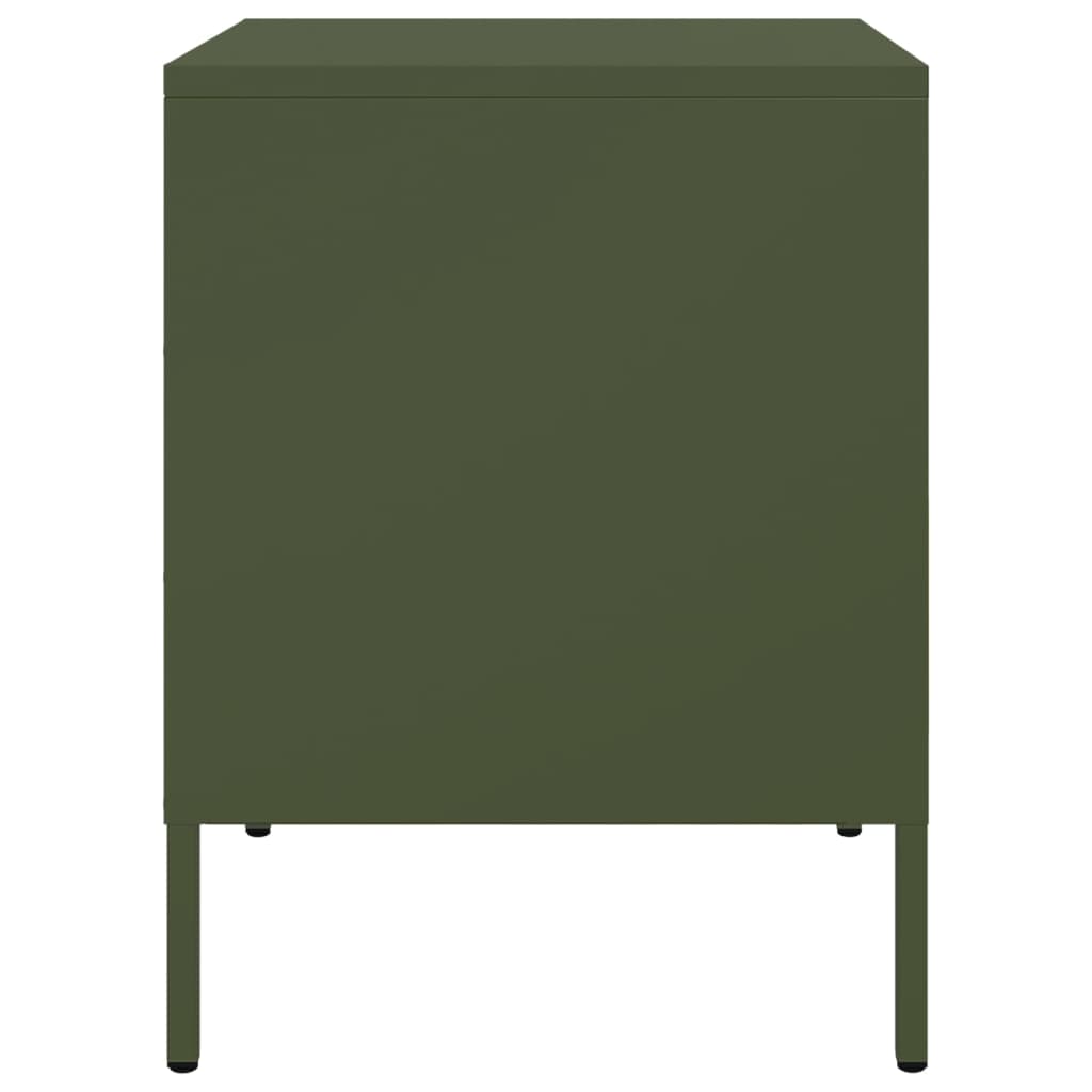 Tables de chevet 2 pcs vert olive 36x39x50,5 cm acier - XIOS