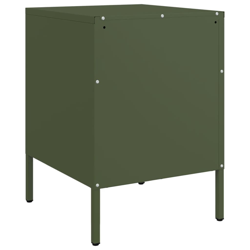 Tables de chevet 2 pcs vert olive 36x39x50,5 cm acier - XIOS