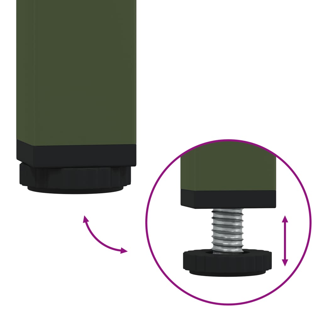 Tables de chevet 2 pcs vert olive 36x39x50,5 cm acier - XIOS