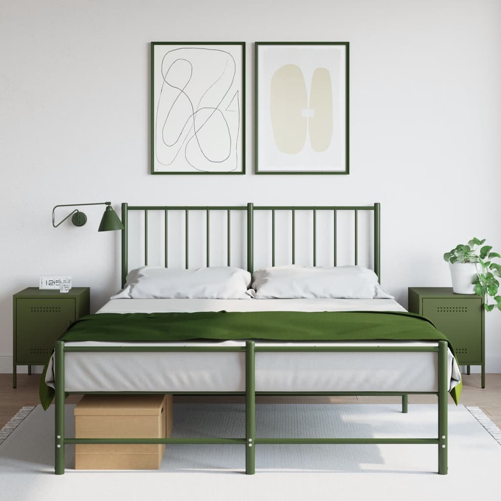 Tables de chevet 2 pcs vert olive 36x39x50,5 cm acier - XIOS
