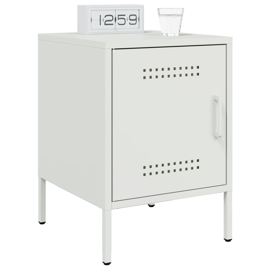 Tables de chevet 2 pcs blanc 36x39x50,5 cm acier - XIOS