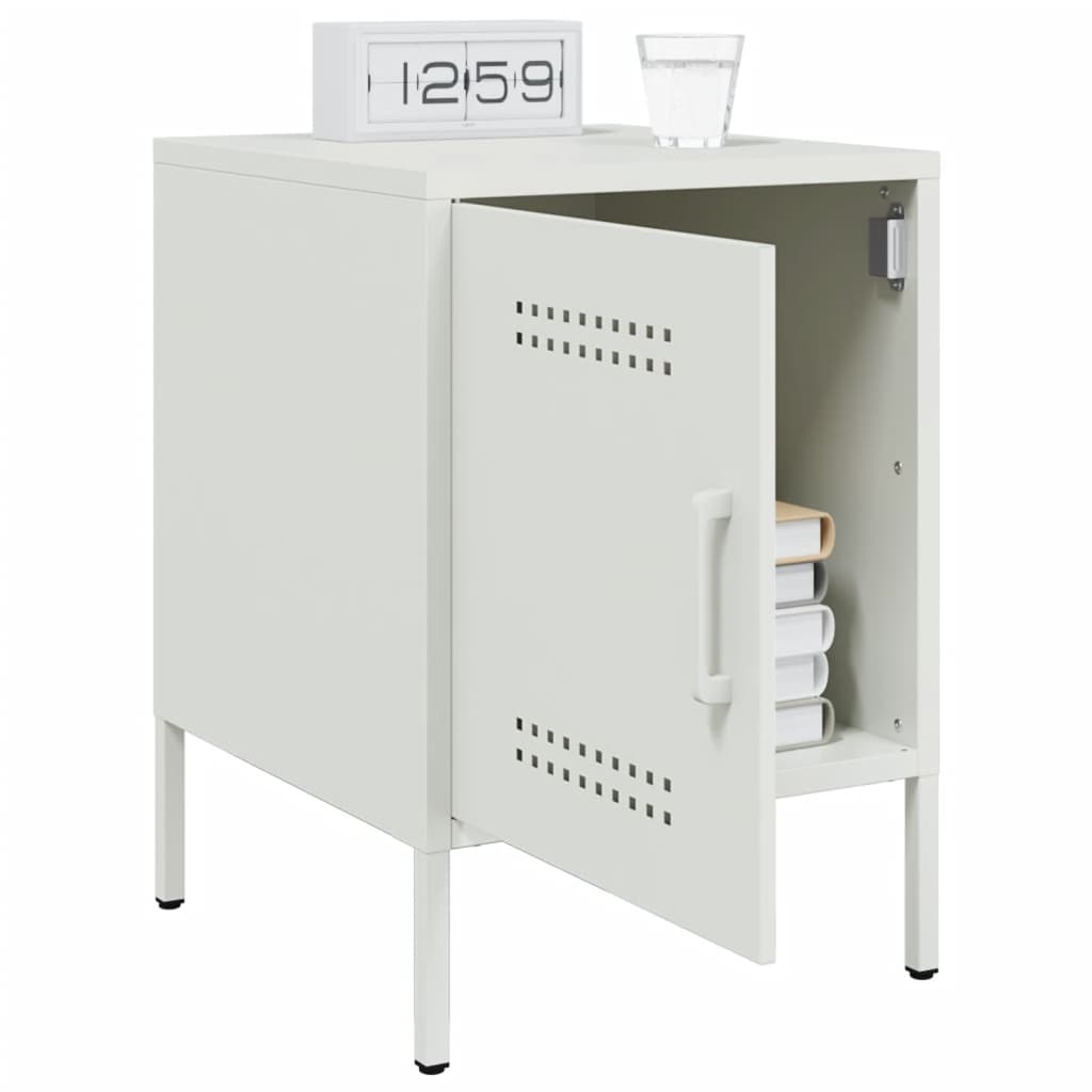 Tables de chevet 2 pcs blanc 36x39x50,5 cm acier - XIOS
