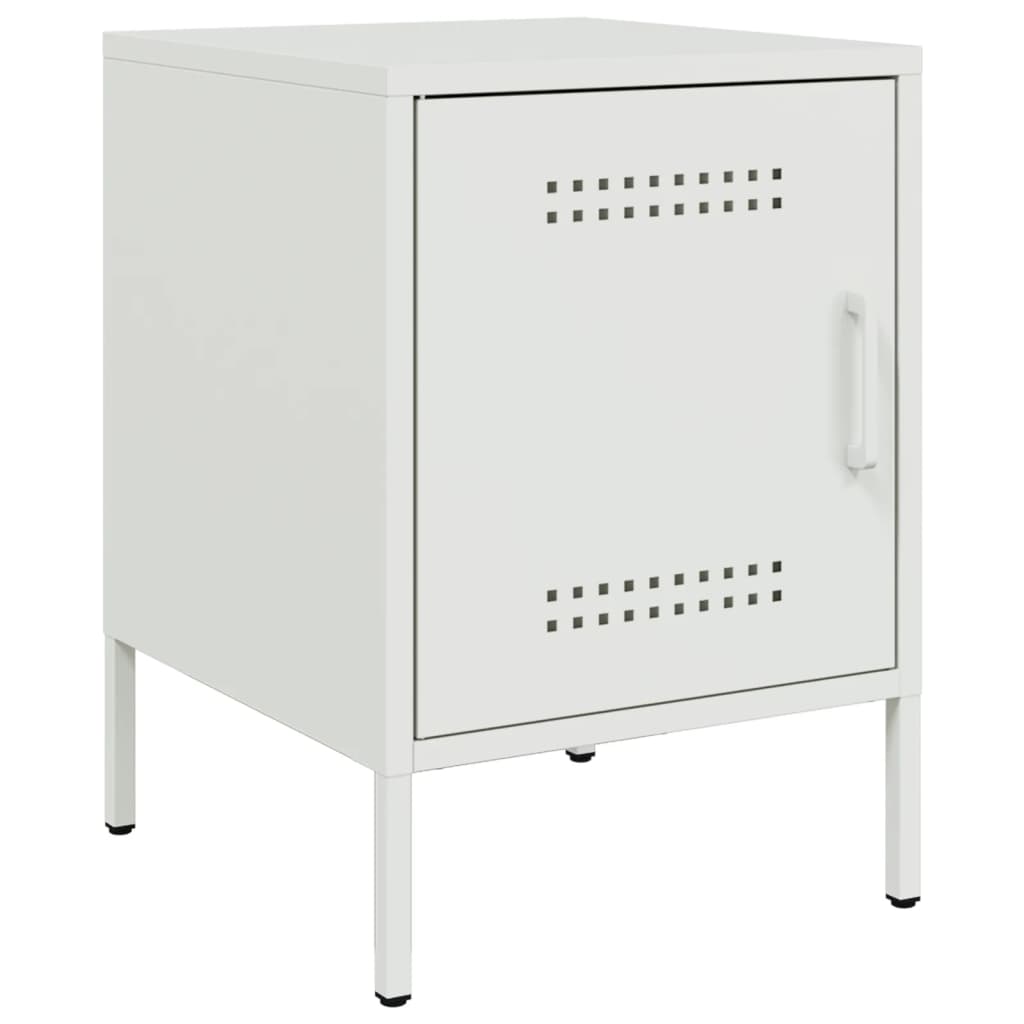 Tables de chevet 2 pcs blanc 36x39x50,5 cm acier - XIOS