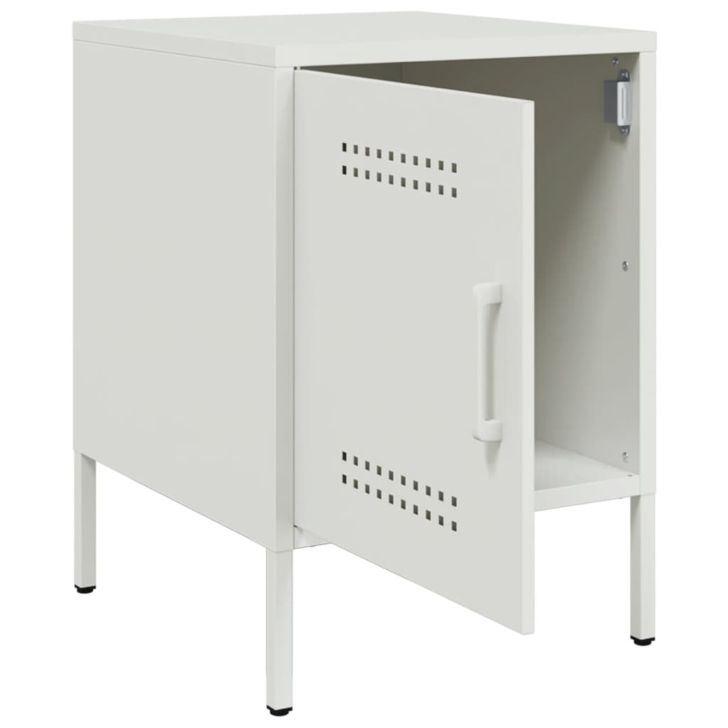 Tables de chevet 2 pcs blanc 36x39x50,5 cm acier - XIOS