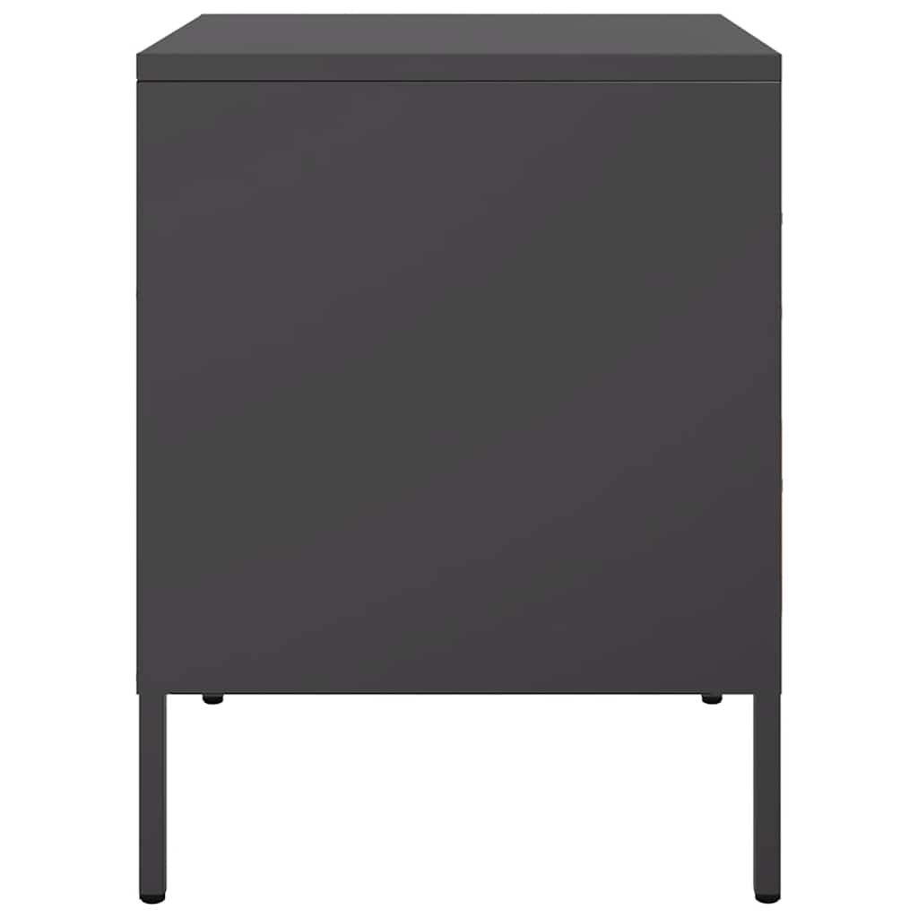 Tables de chevet 2 pcs noir 36x39x50,5 cm acier