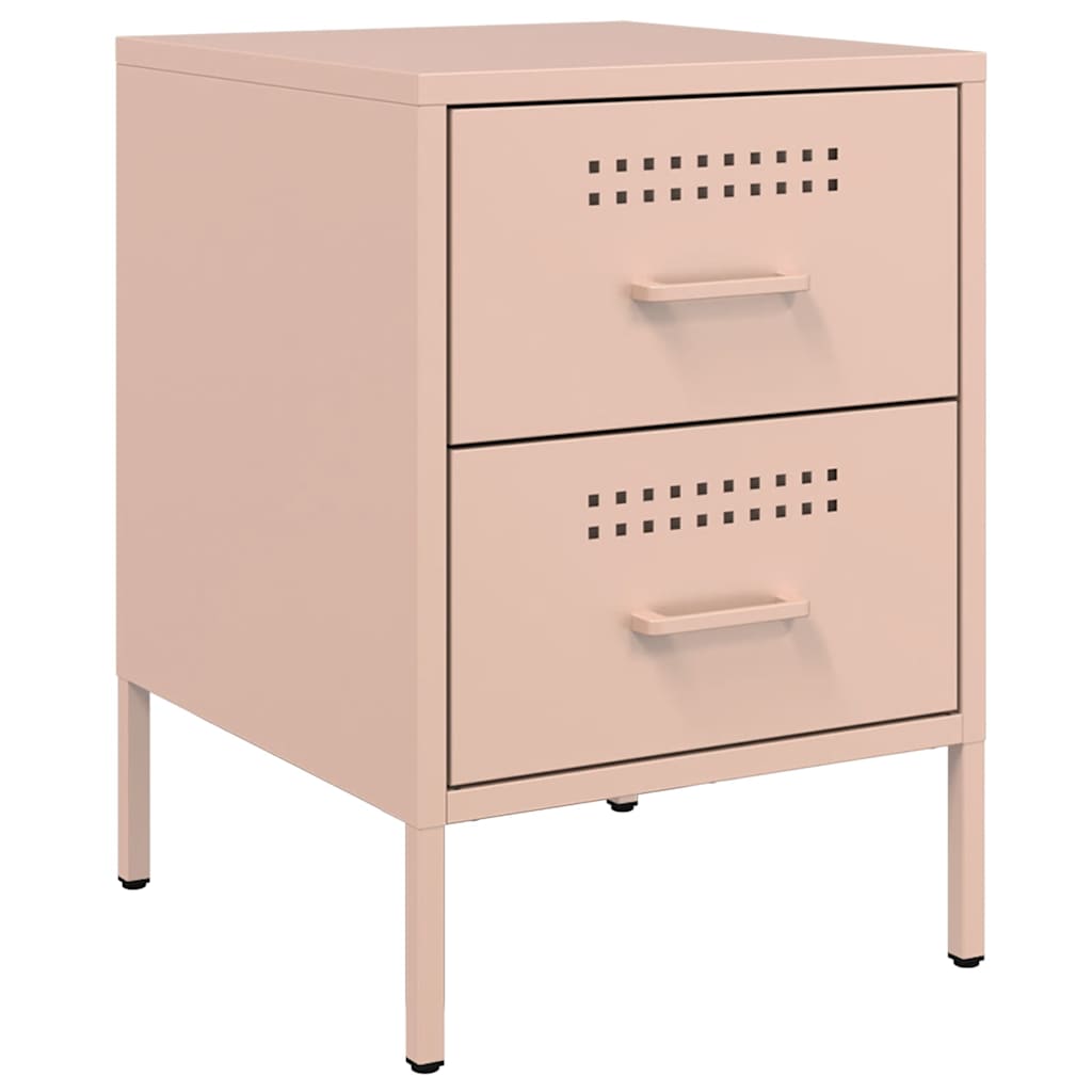 Table de chevet rose 36x39x50,5 cm acier - XIOS