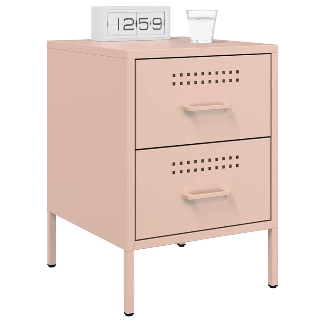 Table de chevet rose 36x39x50,5 cm acier - XIOS