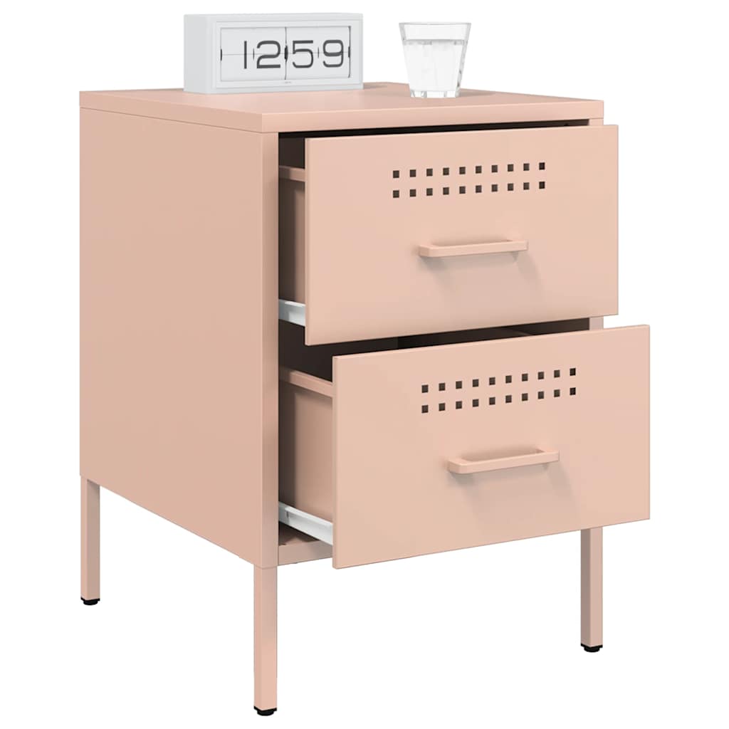 Table de chevet rose 36x39x50,5 cm acier - XIOS